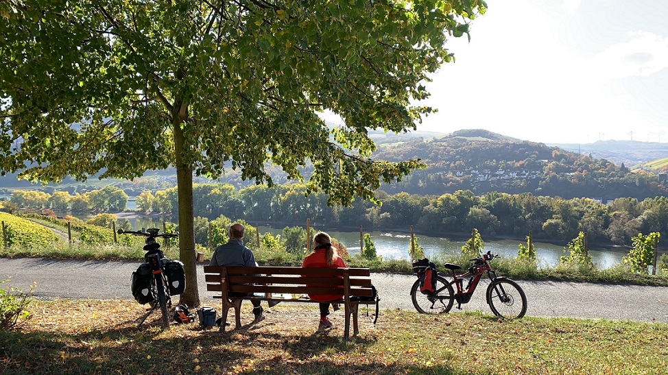 Schattiges Plätzchen unterm Baum mit fantastischer Sicht auf den Rhein - am 